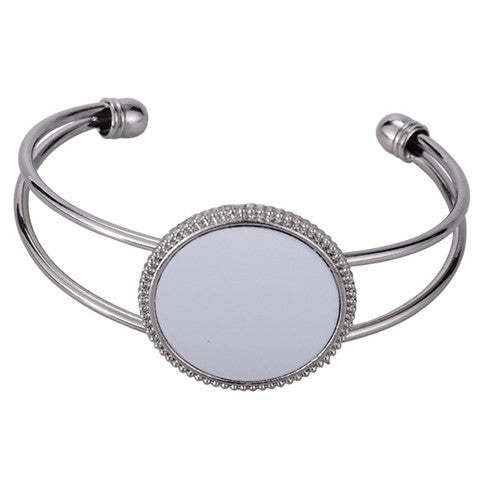 SPB13-Sublimation Round Ornament Opening Bracelet