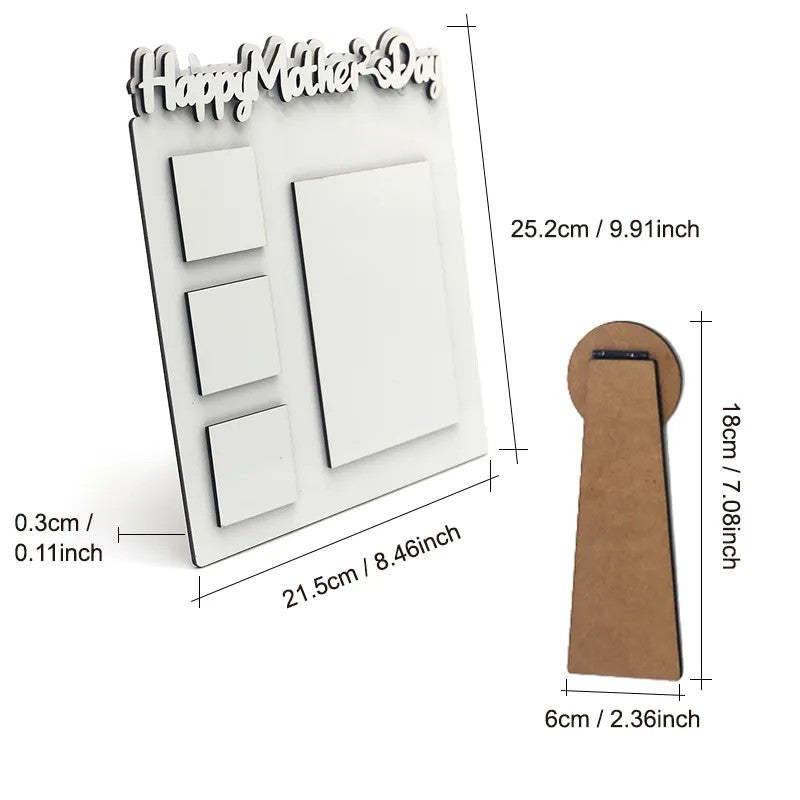MDPF51-Sublimation Happy Mother's Day Photo Frame