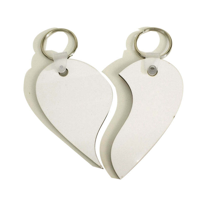KRP26-Sublimation MDF Two Heart  Key Ring