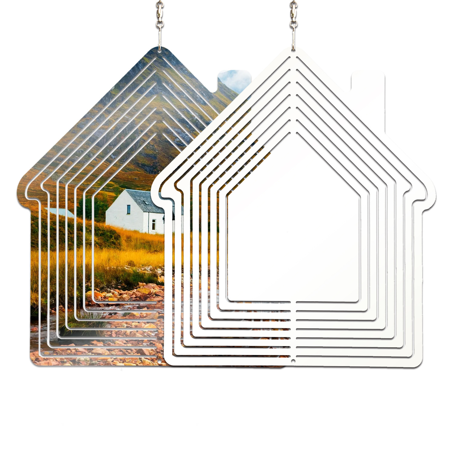 WSP02-Sublimation House Wind Spinner
