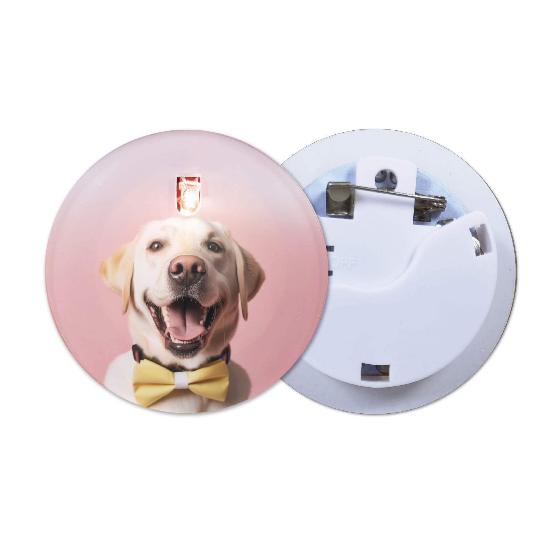 BR07-Sublimation Badge With LED Light