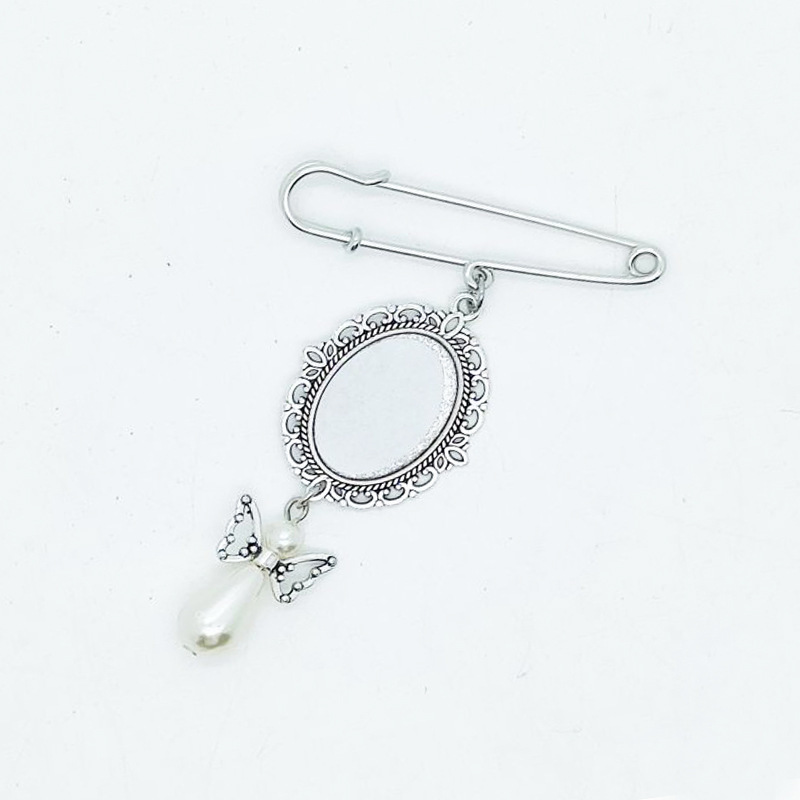 BRA11-Sublimation Brooches With  Pearl Pendant