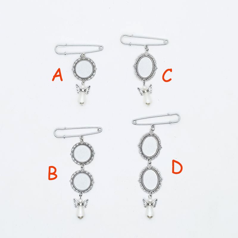 BRA11-Sublimation Brooches With  Pearl Pendant