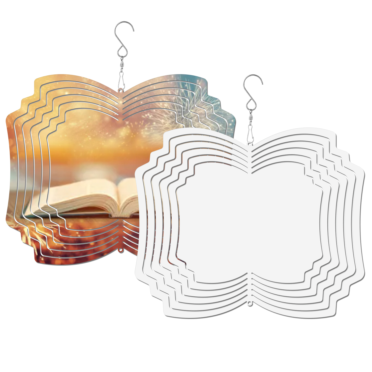WSP23-Sublimation Book Wind Spinner