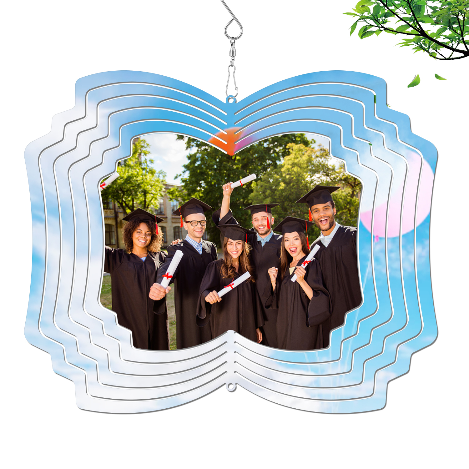WSP23-Sublimation Book Wind Spinner