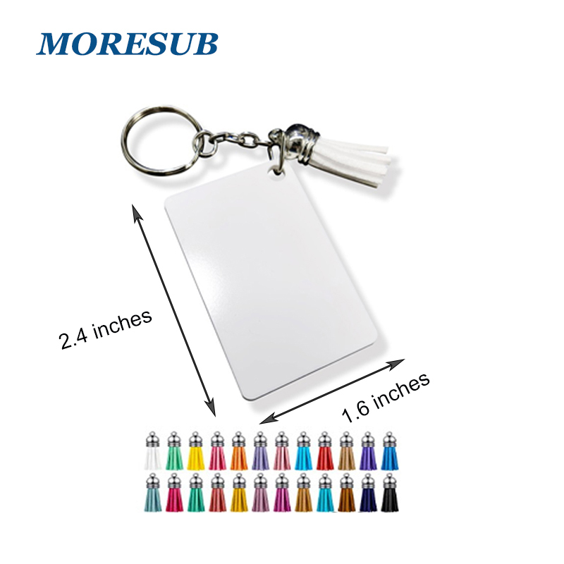 KRP45-Sublimation MDF Rectangle Keychain With Tassel