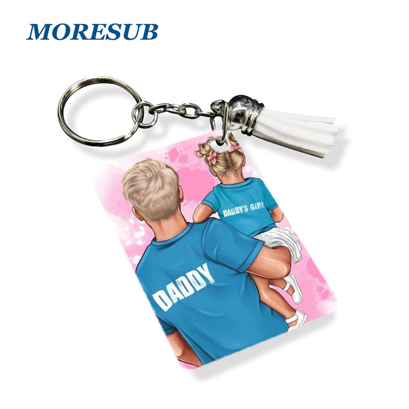 KRP45-Sublimation MDF Rectangle Keychain With Tassel