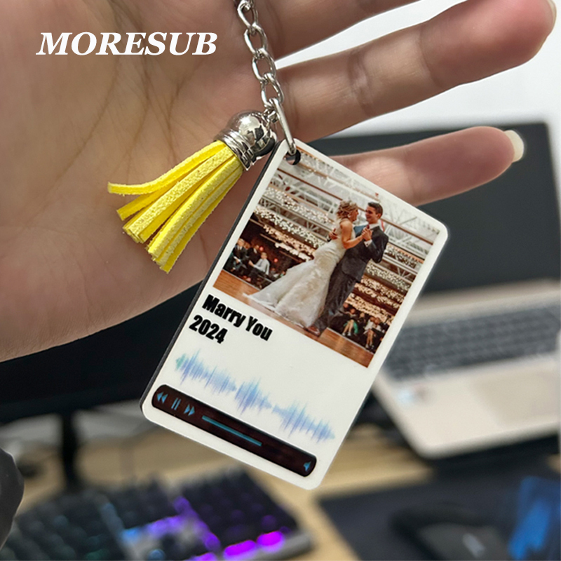 KRP45-Sublimation MDF Rectangle Keychain With Tassel