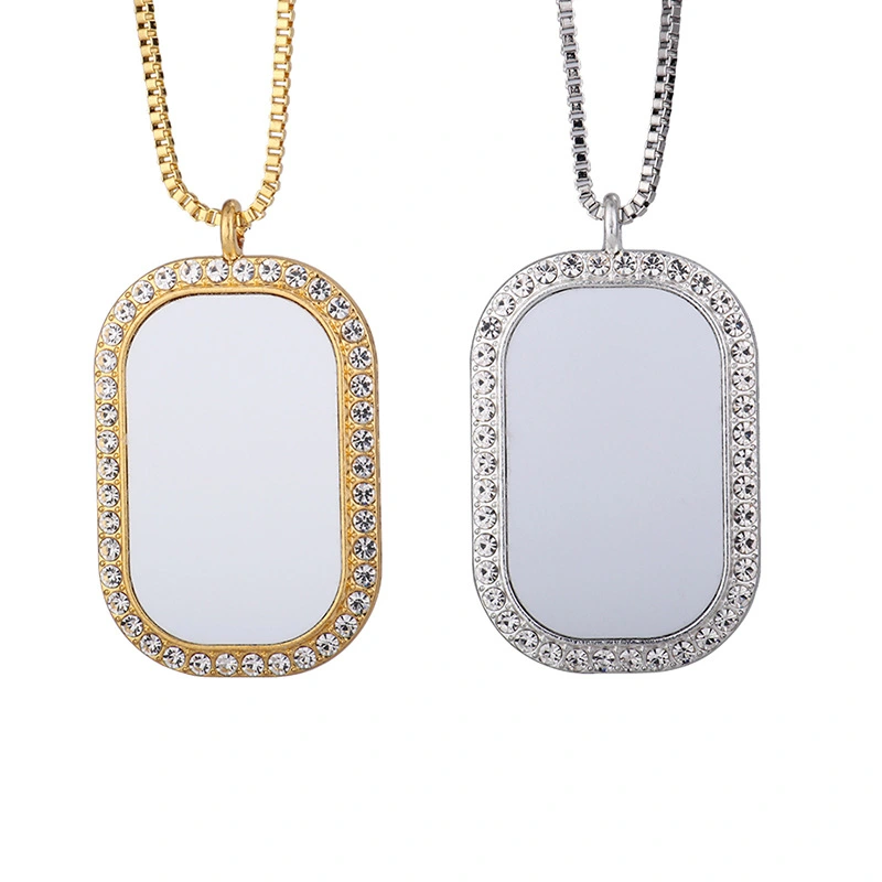 NLS67-Sublimation Rectangle Necklace