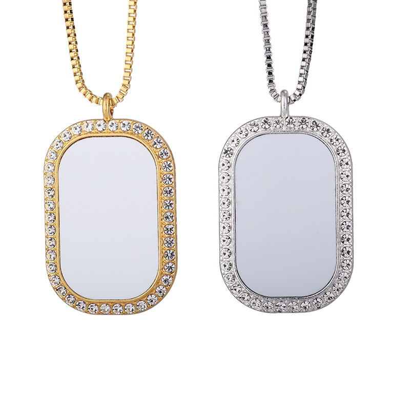 NLS67-Sublimation Rectangle Necklace