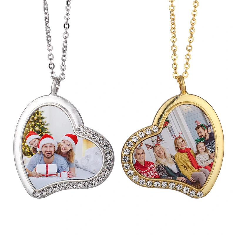 NLS69-Sublimation Heart Necklace