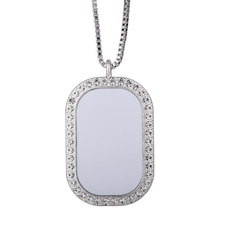 NLS67-Sublimation Rectangle Necklace