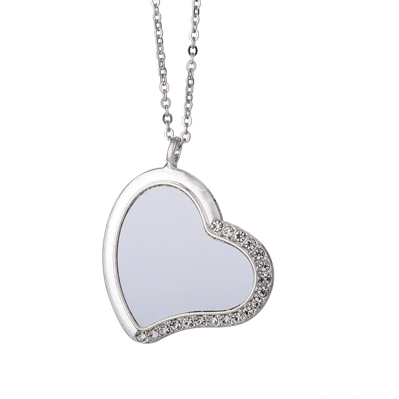 NLS69-Sublimation Heart Necklace