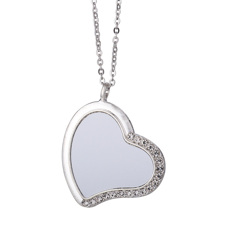 NLS69-Sublimation Heart Necklace