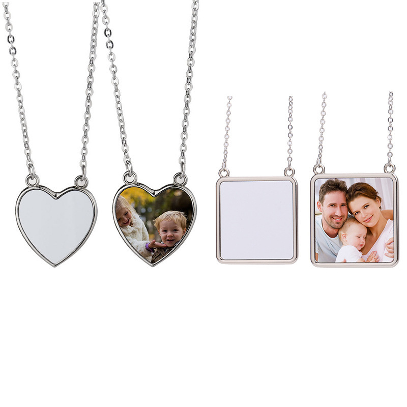 NLS65-Sublimation Square / Heart Necklace