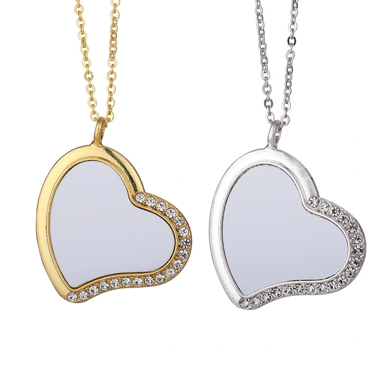 NLS69-Sublimation Heart Necklace