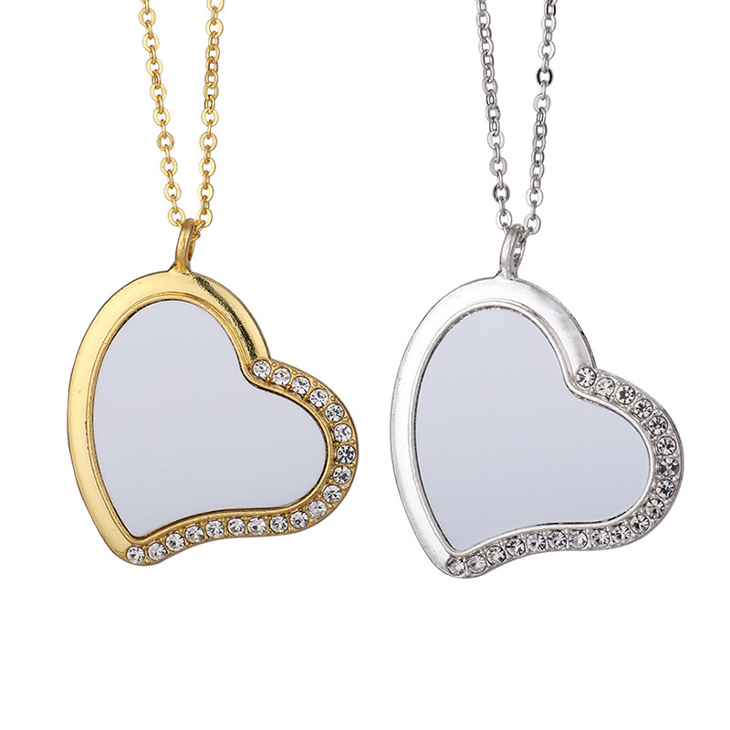 NLS69-Sublimation Heart Necklace