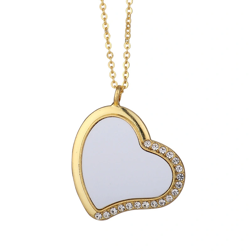 NLS69-Sublimation Heart Necklace