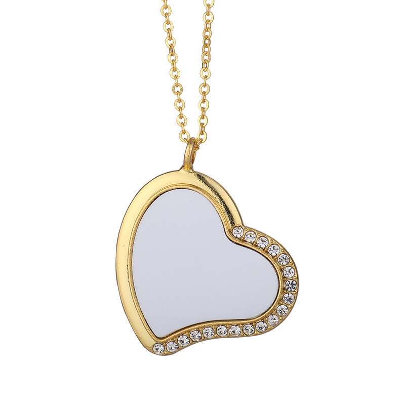 NLS69-Sublimation Heart Necklace