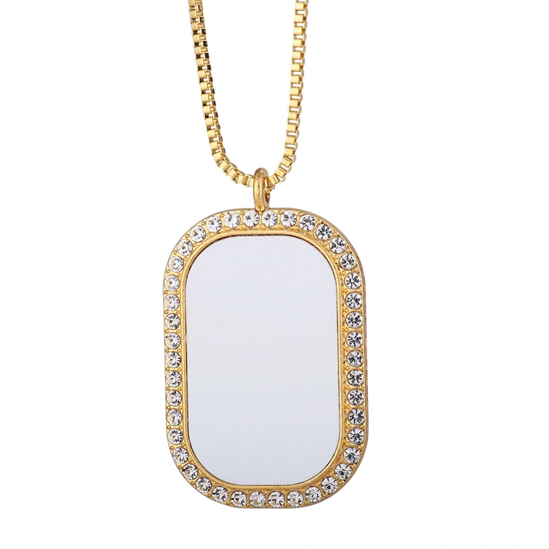 NLS67-Sublimation Rectangle Necklace