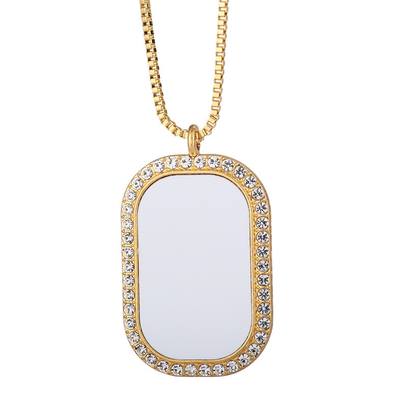 NLS67-Sublimation Rectangle Necklace