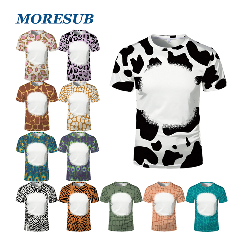 BCT16-Sublimation Animal Texture Bleach T-shirt