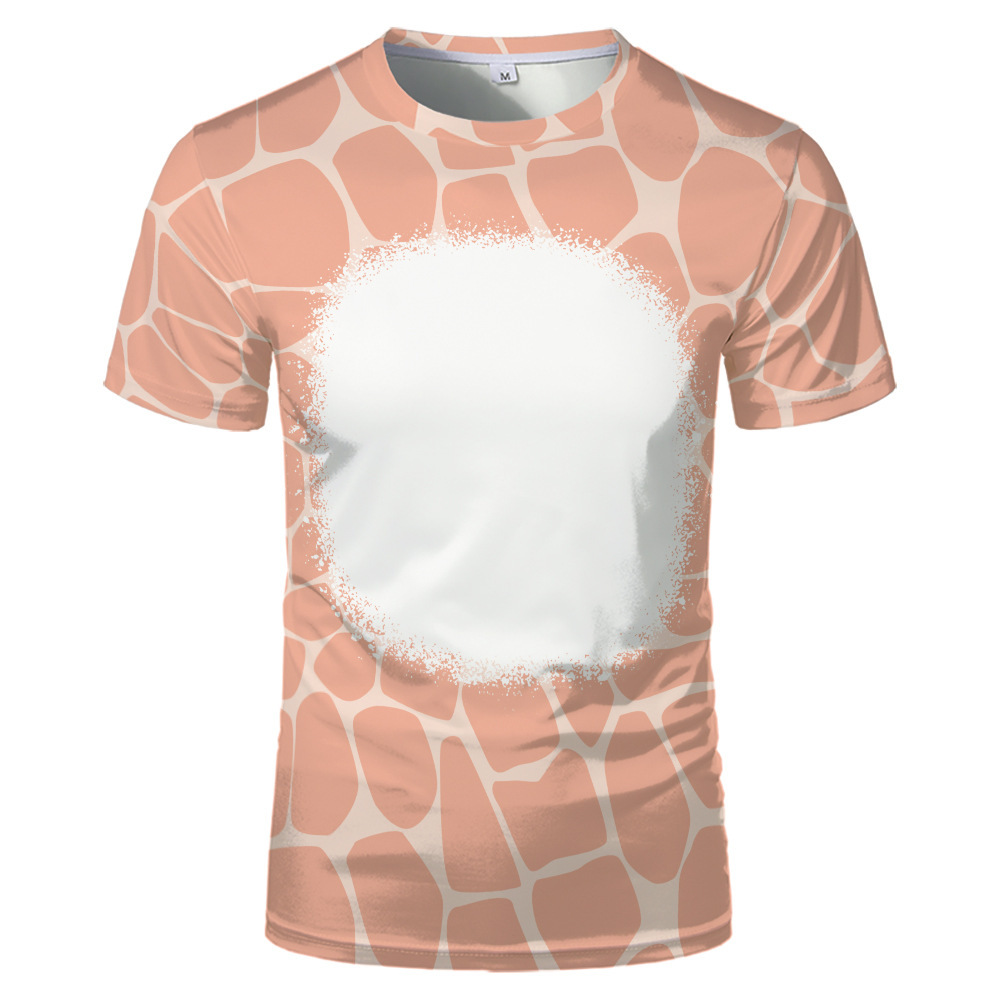 BCT16-Sublimation Animal Texture Bleach T-shirt