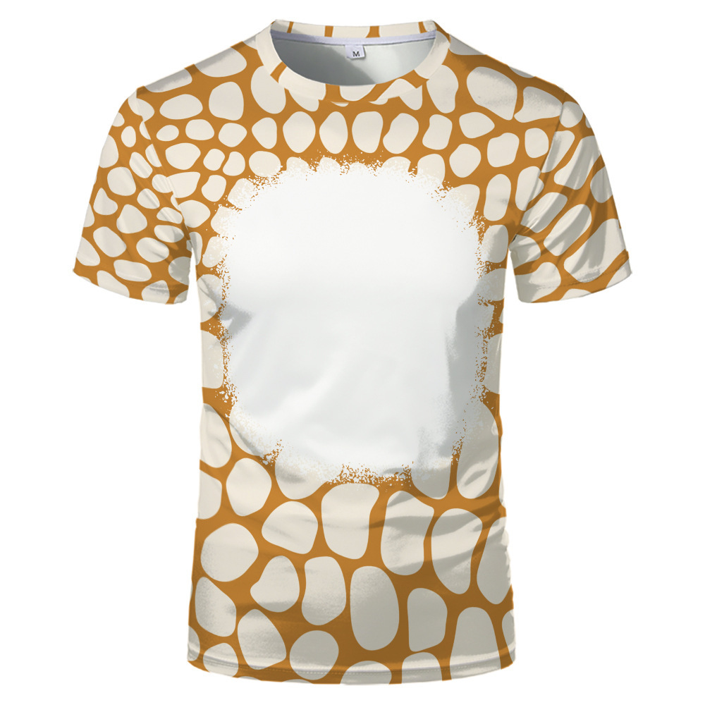 BCT16-Sublimation Animal Texture Bleach T-shirt