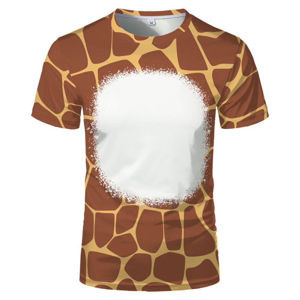 BCT16-Sublimation Animal Texture Bleach T-shirt
