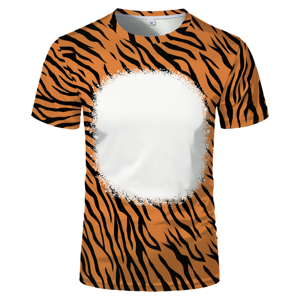 BCT16-Sublimation Animal Texture Bleach T-shirt