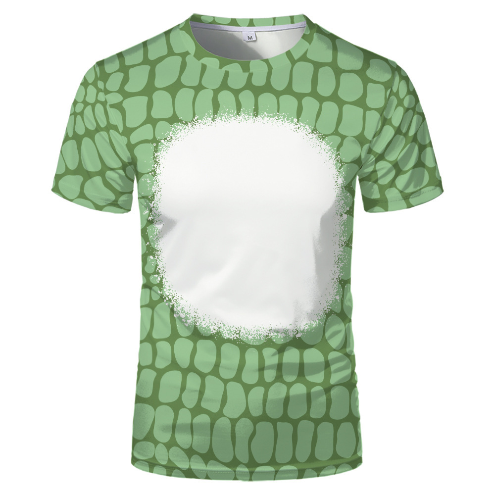 BCT16-Sublimation Animal Texture Bleach T-shirt