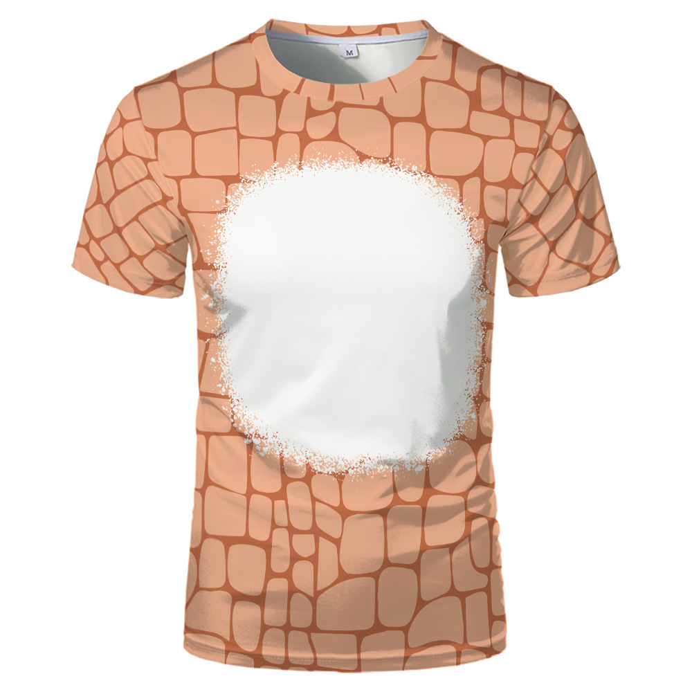BCT16-Sublimation Animal Texture Bleach T-shirt
