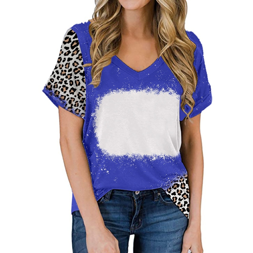 BCT36-Sublimation Bleach V-neck T-shirt