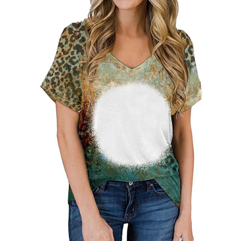 VNTSA-Sublimation Bleach V-neck T-shirt