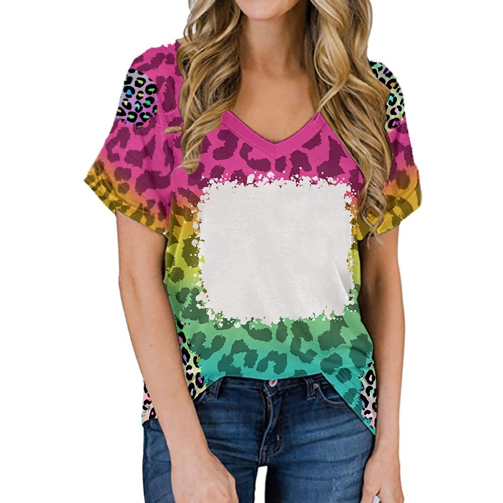 VNTSA-Sublimation Bleach V-neck T-shirt