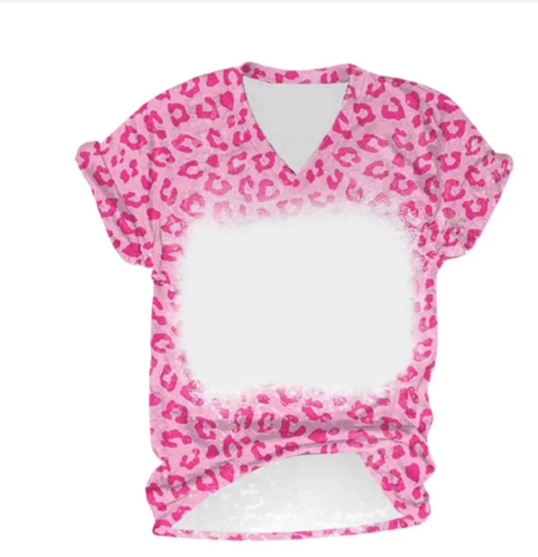 BCT38-Sublimation Bleach V-neck T-shirt