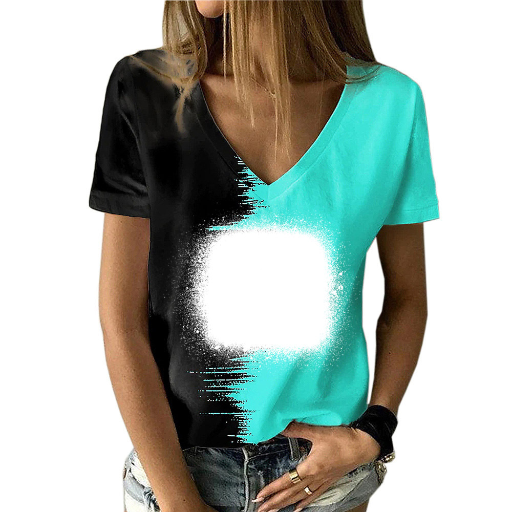 BCT40-Sublimation Bleach V-neck T-shirt