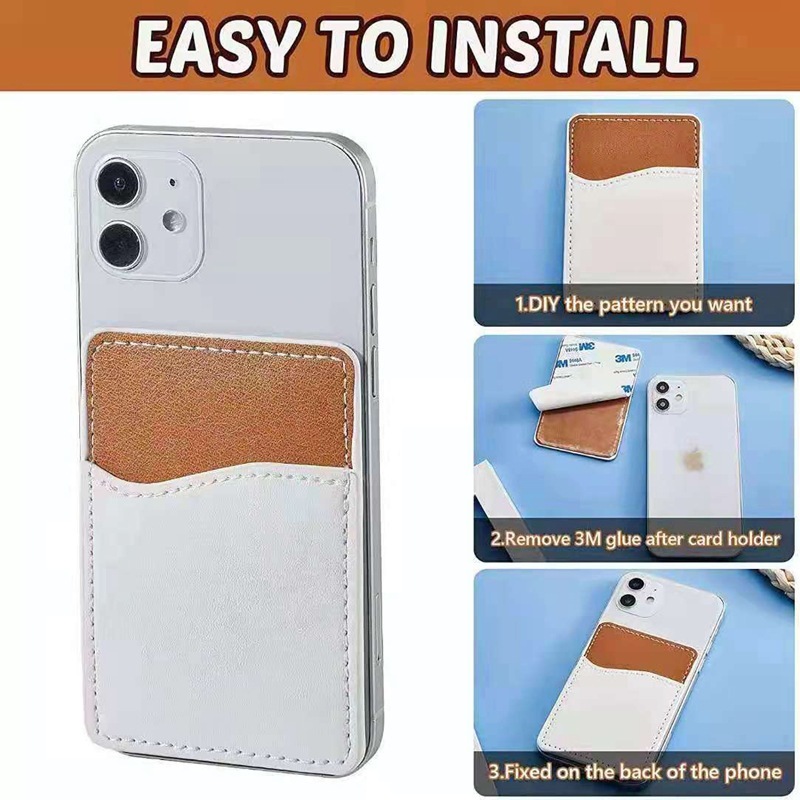 PUC07-Sublimation PU Leather Phone Card Holder