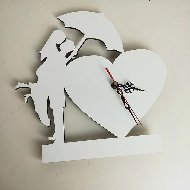 MDW04-Sublimation MDF Lovers Under Umbrella Clock