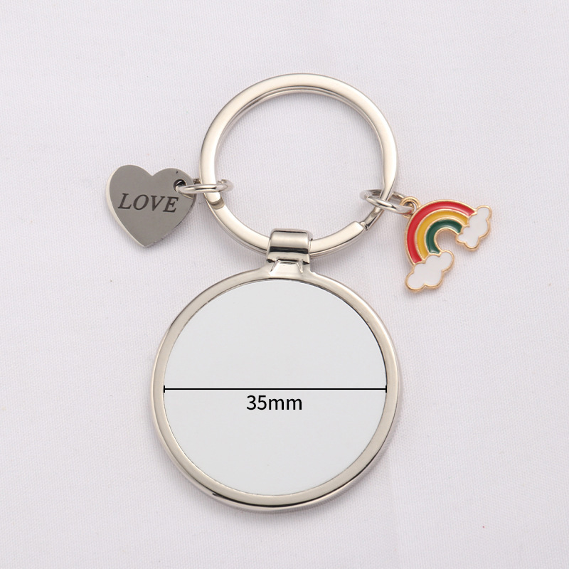 MKC83-Sublimation Thank You & Love Keychain