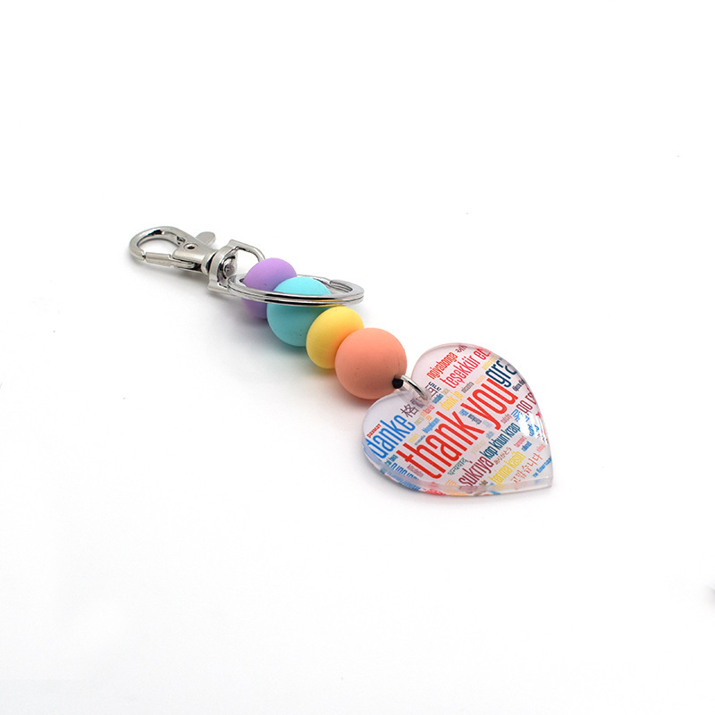 MKC88-Sublimation Acrylic Heart Keychain
