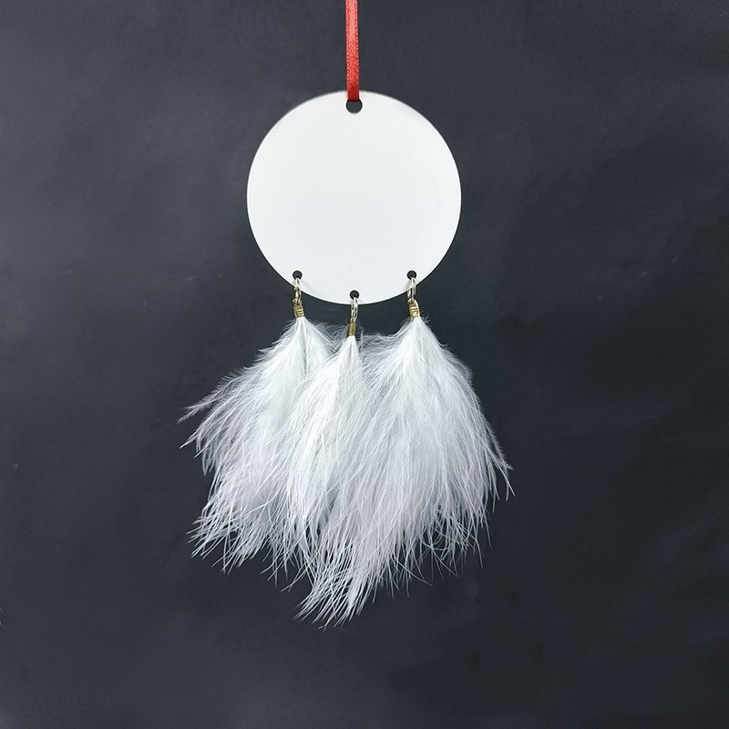 CMP42-Sublimation Christmas Feather Square Pendant