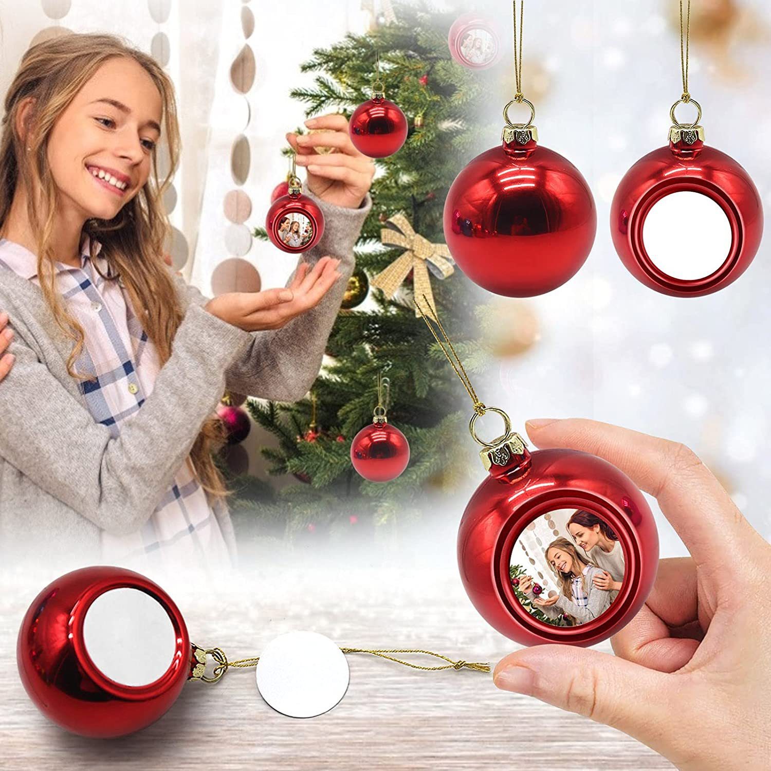 CMP47-Sublimation 3" Plastic Christmas Ball Ornament
