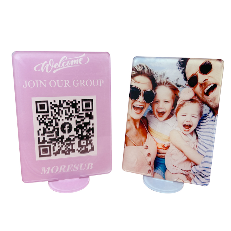 JFD01-Sublimation Qr Code Social Media Business Board with Stand/ Photo Frame