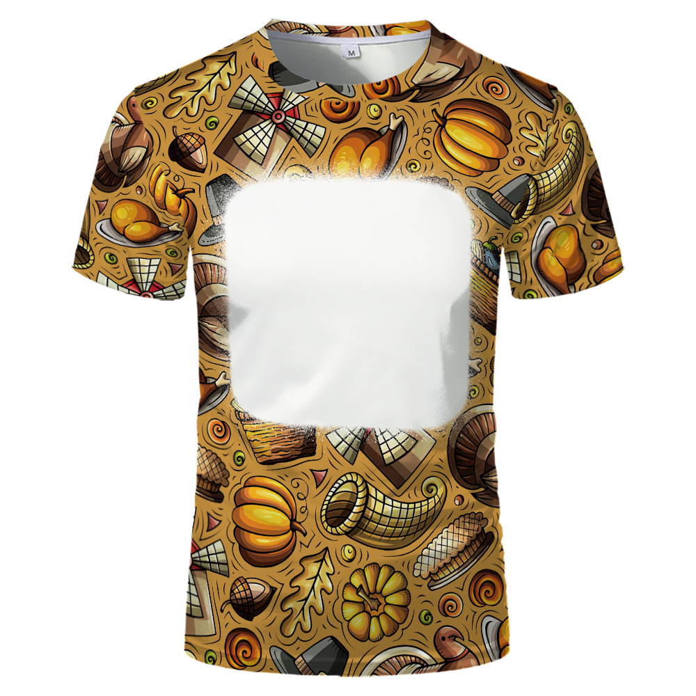 BCT42-Sublimation Thanksgiving Bleach T-shirt