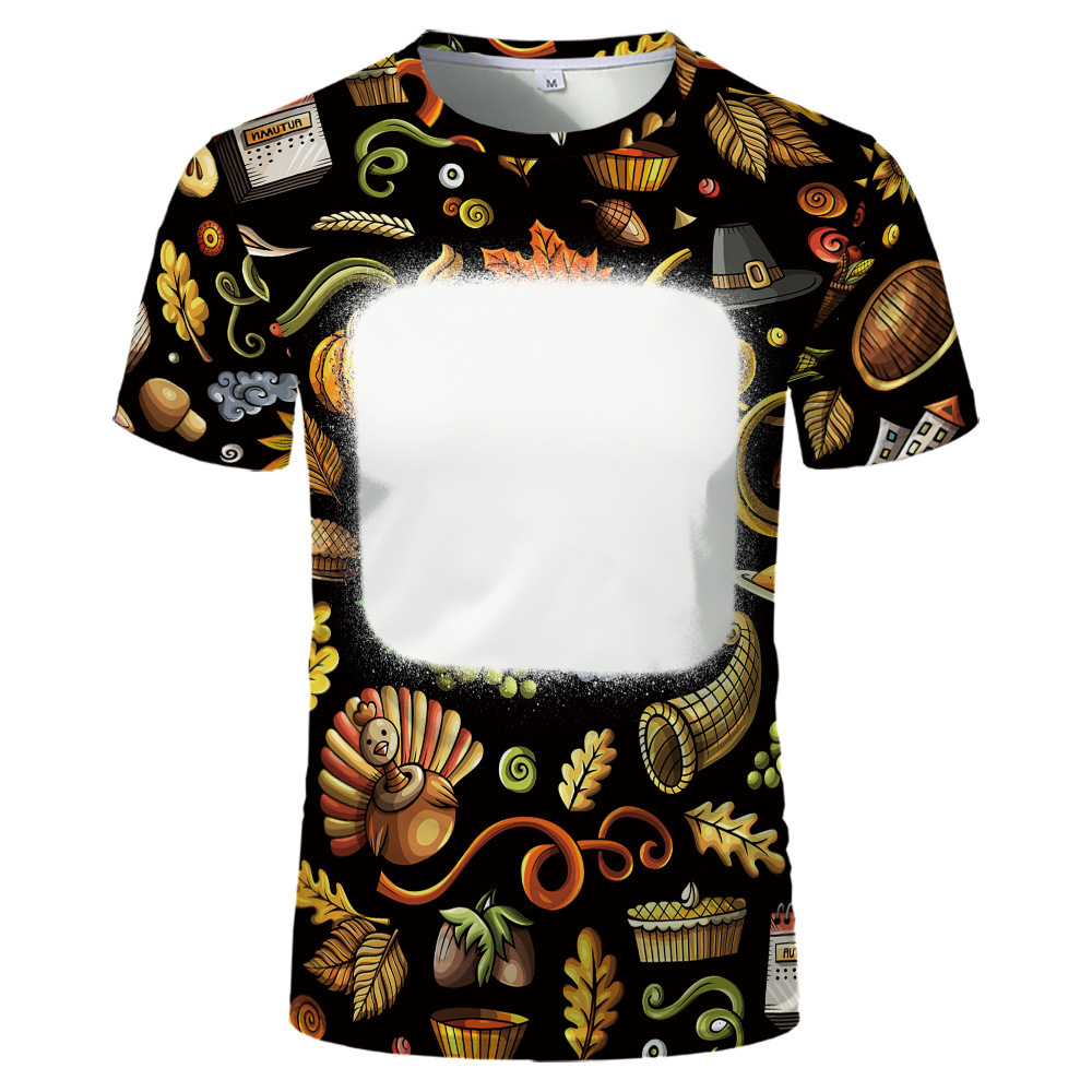 BCT42-Sublimation Thanksgiving Bleach T-shirt