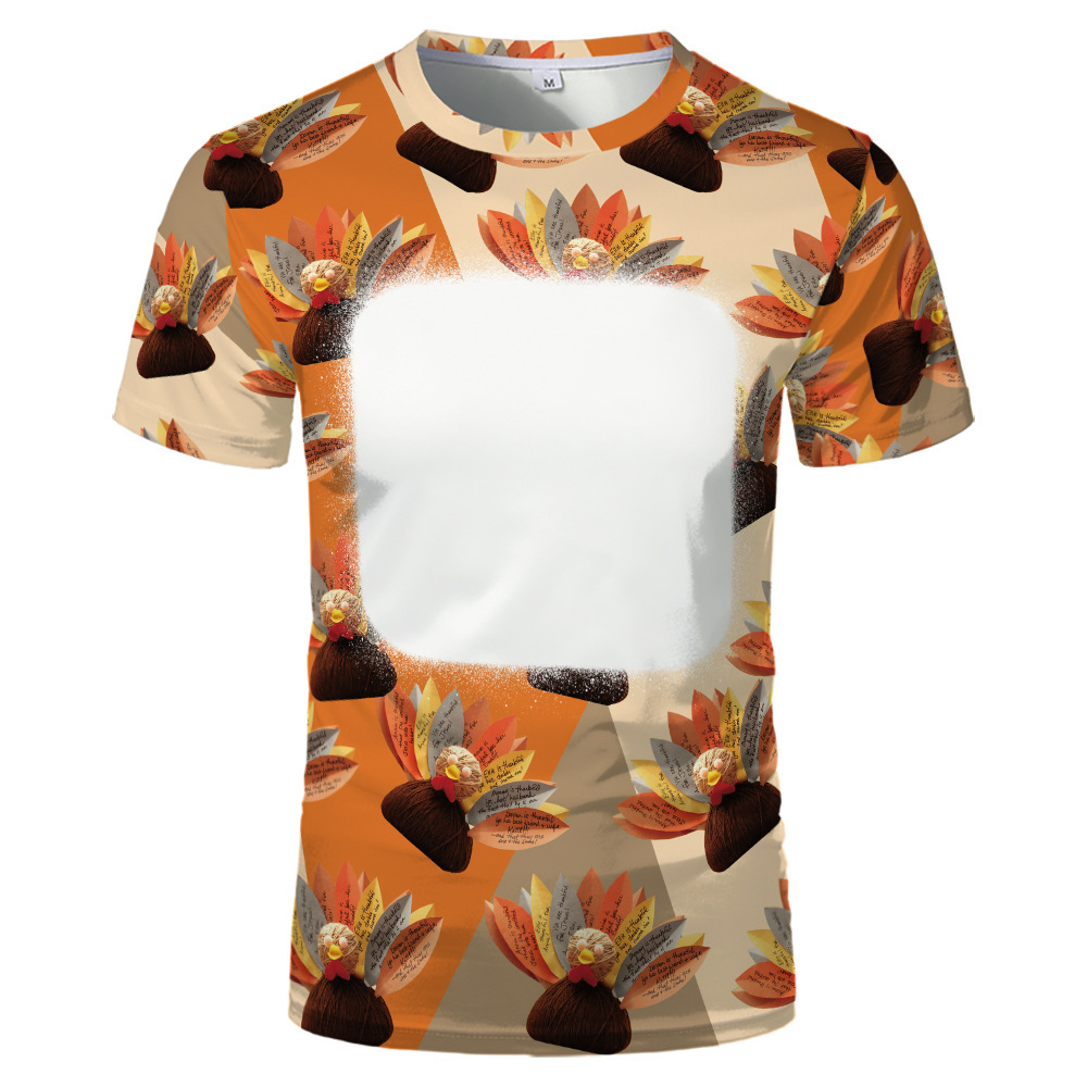 BCT42-Sublimation Thanksgiving Bleach T-shirt