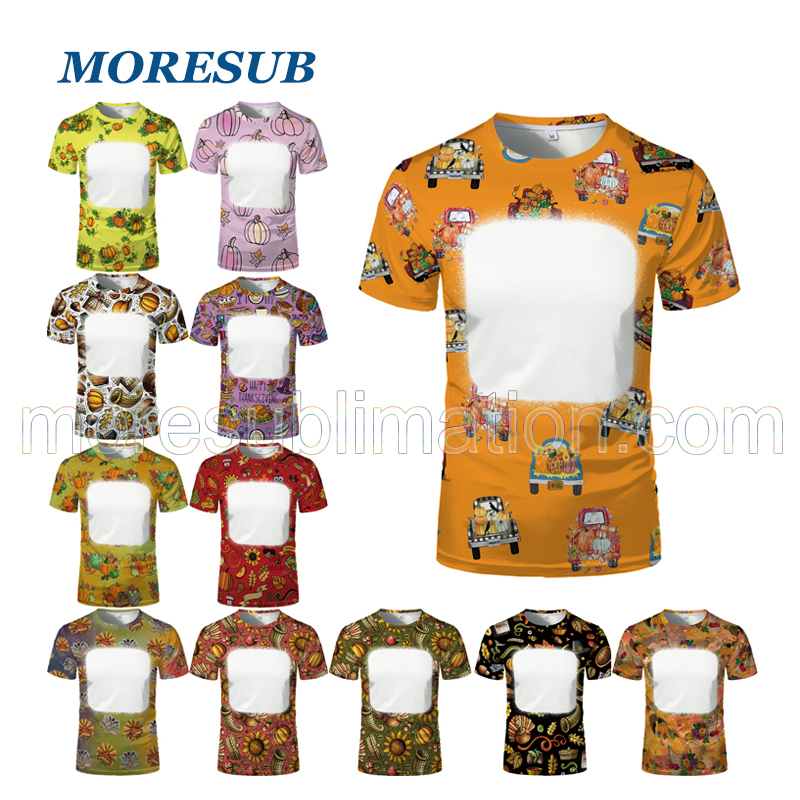 BCT42-Sublimation Thanksgiving Bleach T-shirt