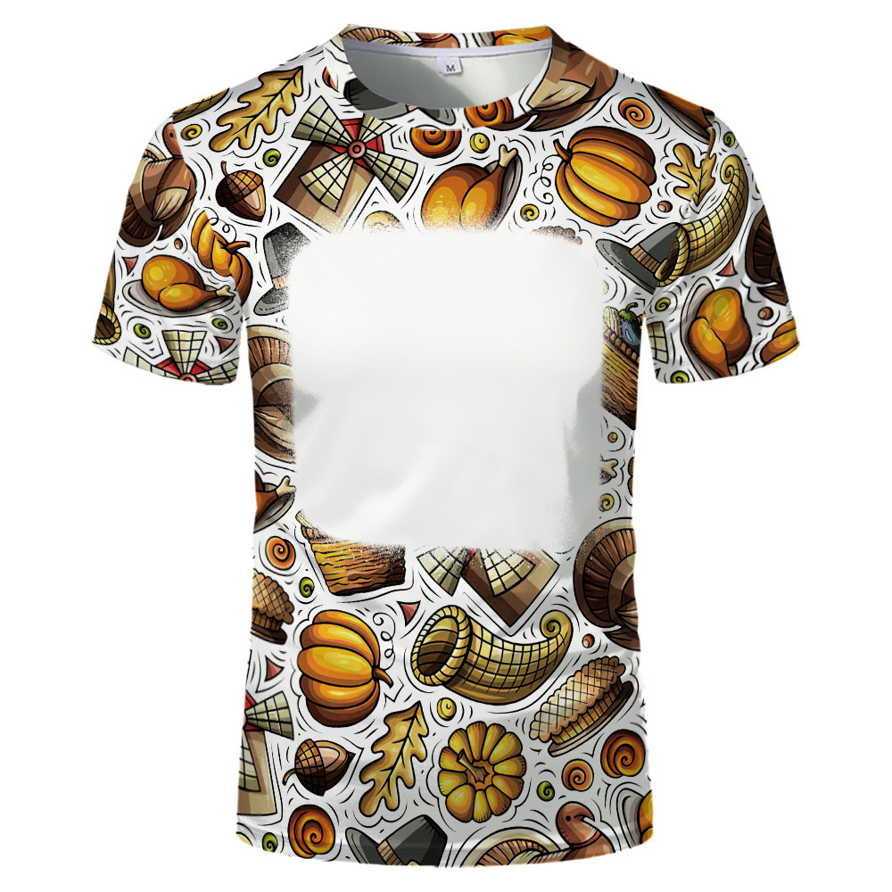 BCT42-Sublimation Thanksgiving Bleach T-shirt