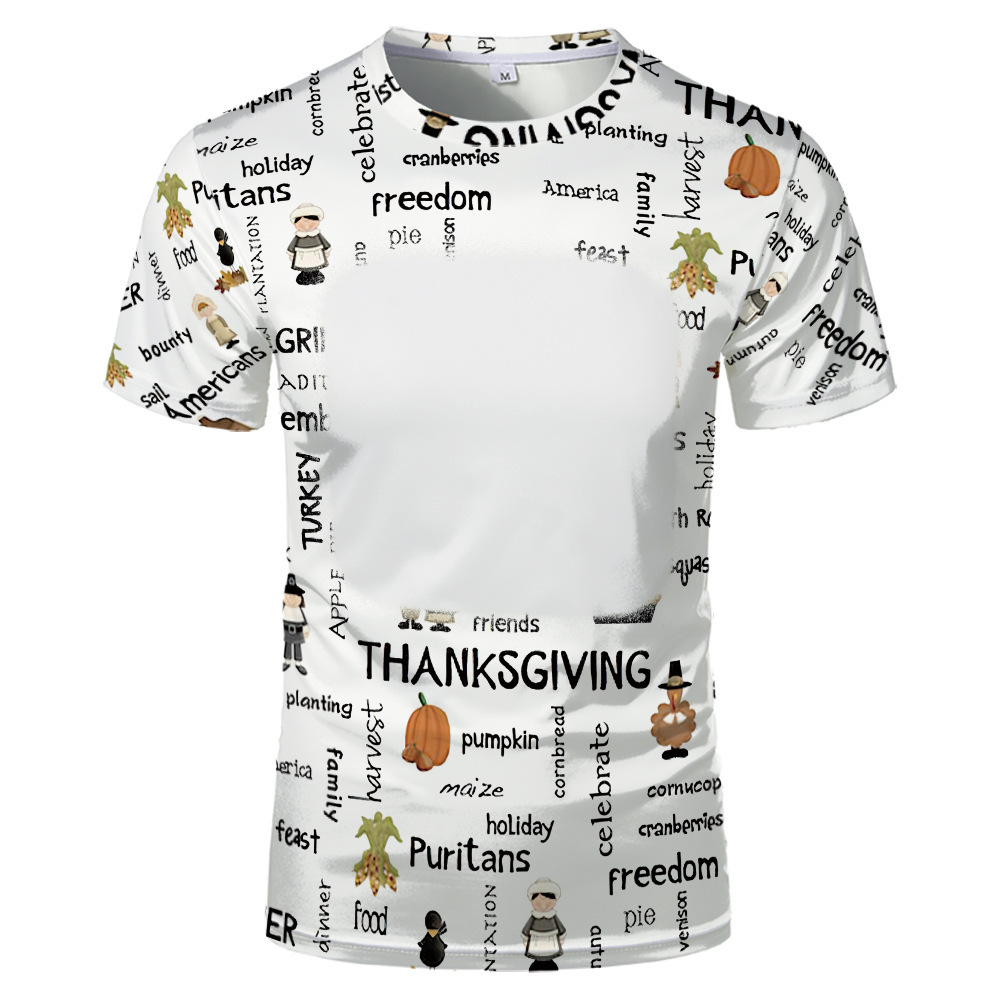 BCT42-Sublimation Thanksgiving Bleach T-shirt